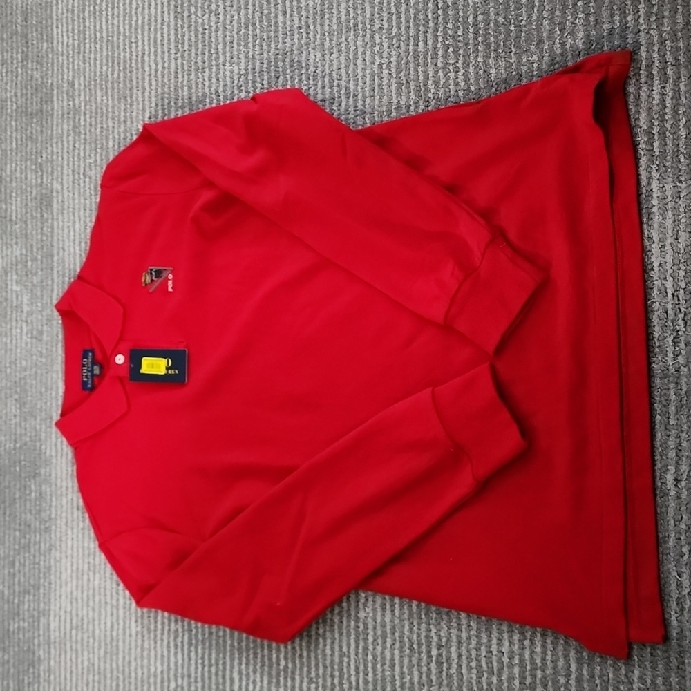 Polo Ralph Lauren Boys Red LS Polo Shirt Sz XL(18-20)